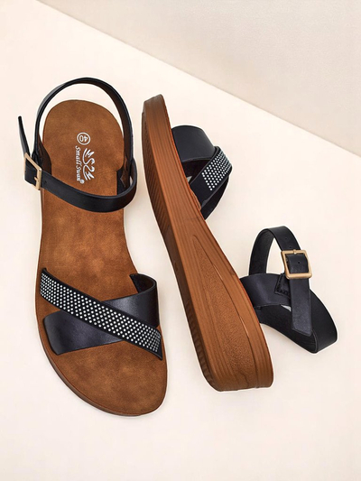 Royalfashion Naiste kiilkontsaga sandaalid säravate kivikestega Allona