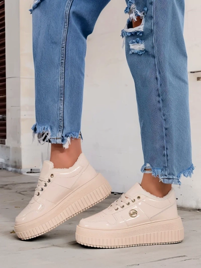 Royalfashion Warmed women's sneakers with fur Rozit