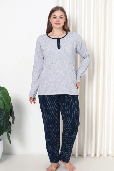 Royalfashion Kvinnur Bomull 2-Stykki Pobbabhli PLUS STærð