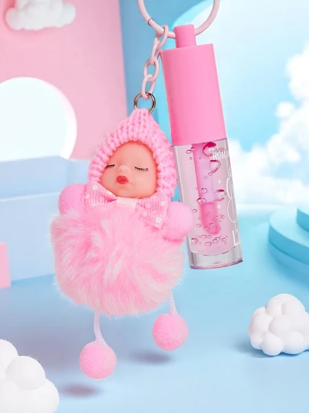 Lip gloss for children with a doll Light Pink