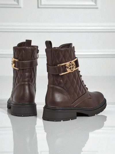 Tepitud ökoloogilisest nahast naiste poolsaapad Sable Rose