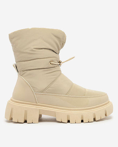 Royalfashion Women's slip-on snow boots in light brown color Sadella