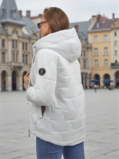 Women's Quilted Jacket with Hood and Cuffs on Sleeves Raven Peak