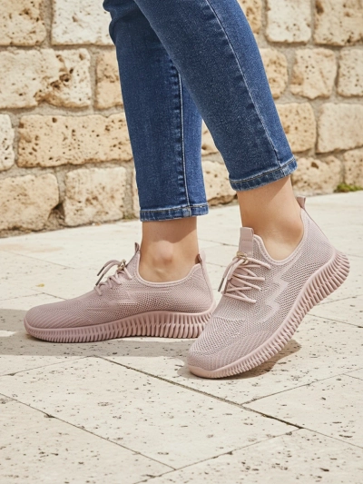 Aurelia Rosa – Royalfashion women's sports shoes made of fabric, pink, flat heel