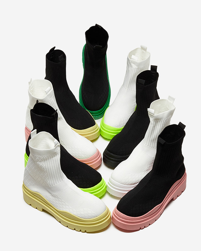 Бело-розовые женские сапоги Seritis