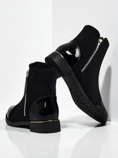 Luna Black Elegant Ankle Boots for Autumn