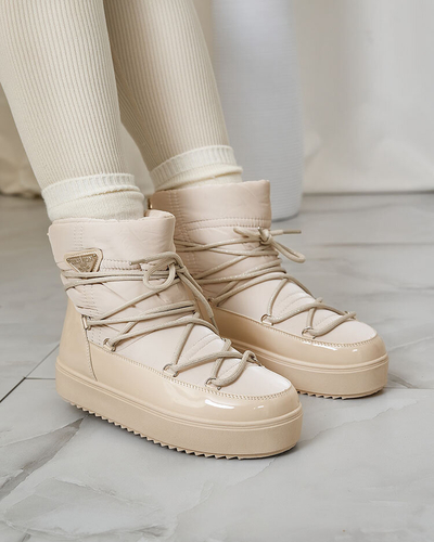 Royalfashion Women's slip-on boots a'la snow boots in beige Nevsone