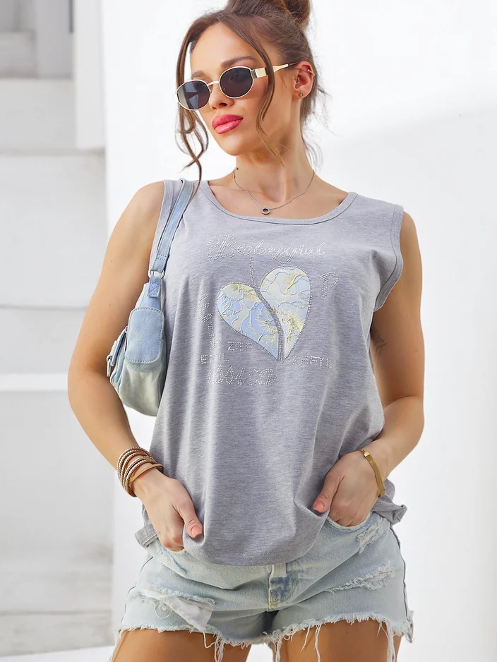 Royalfashion Cotton women's tank top with a heart