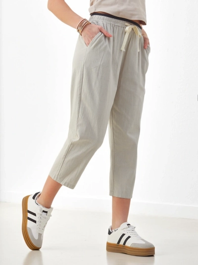 Royalfashion Cotton wide women’s pants with a tie