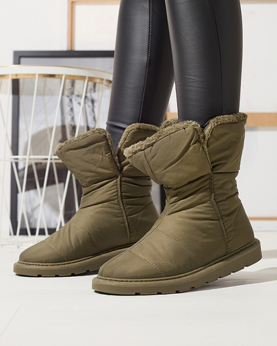 Dark green women's boots a'la snow boots Kalioli- Footwear