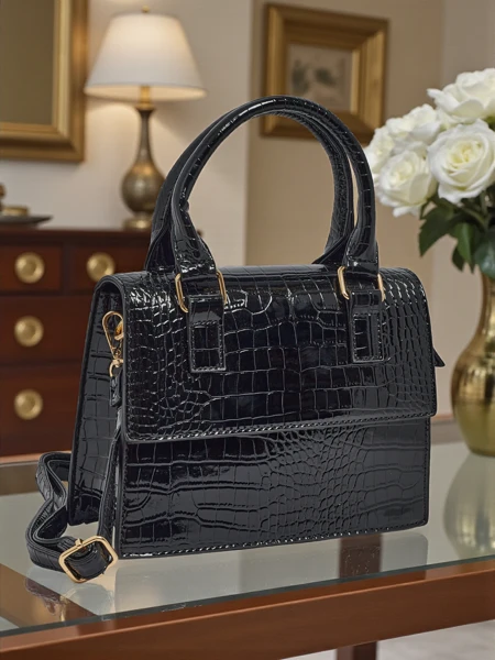 Лакированная маленькая женская сумочка из экокожи Veluna