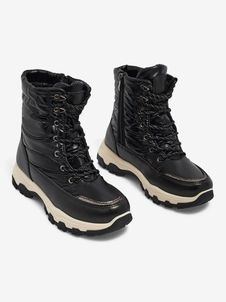 Athena Women's Black Synthetic Comfortable Winter Boots