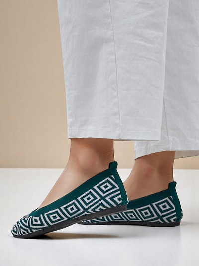 Royalfashion Fabric naiste baleriinikingad geomeetrilise mustriga Metric