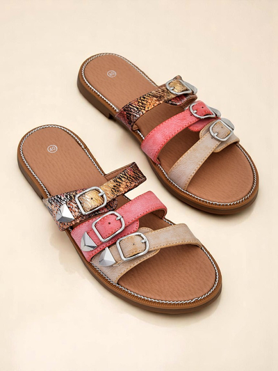 Royalfashion Women's Flat Snake Chic Flip-Flops