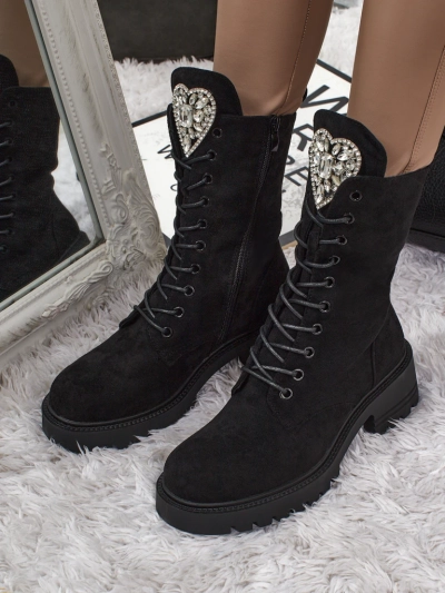 Emelune Eco Suede Lace-up Women's Ankle Boots