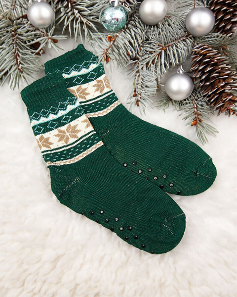 Royalfashion Green Christmas men's insulated socks