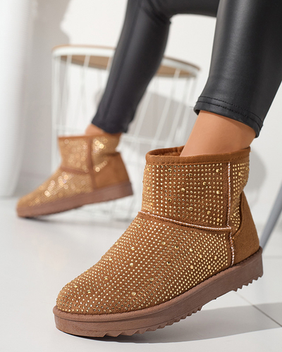 Women's snow boots with camel cubic zirconias Rudis - Footwear
