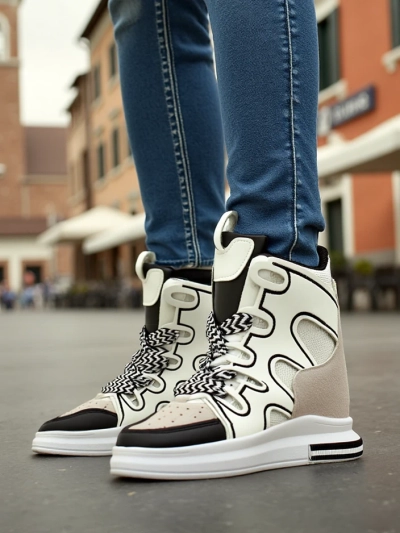 Royalfashion High sports shoes for women with hidden wedge Oblaffi