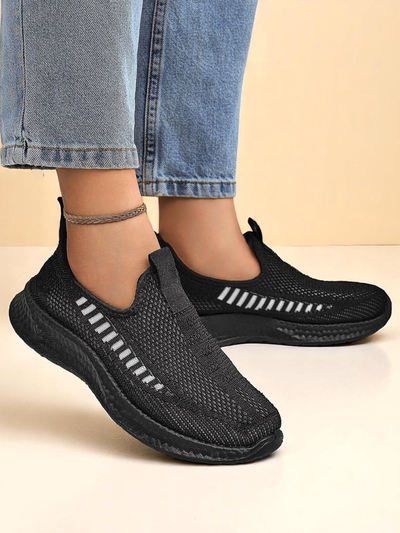 Royalfashion Women's Slip-On Fabric Sports Shoes Sport Slip-On