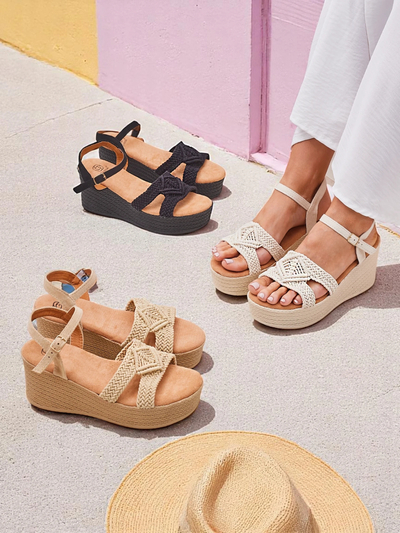 Royalfashion Women's wedge sandals braided Sunny Day