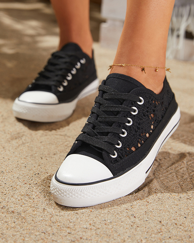 Black women's openwork Tareni sneakers - Footwear
