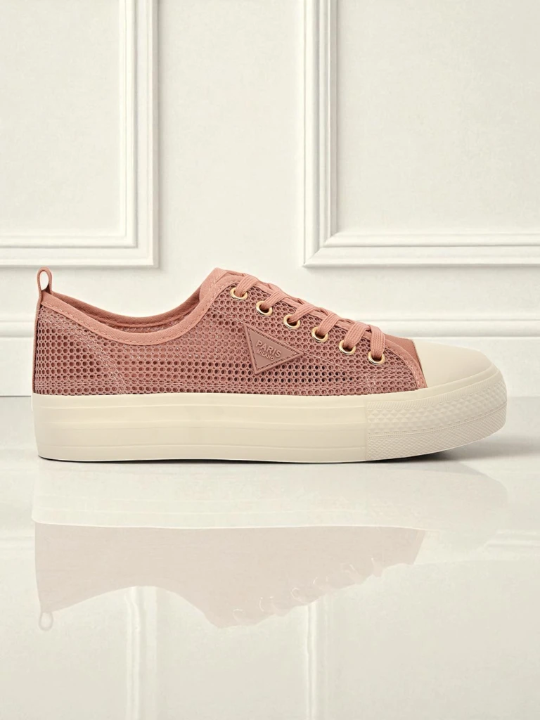 Afrodyta Rosa Women's Sneakers – Breathable Pink Fabric Shoes for Summer