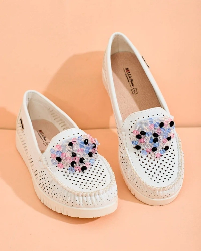 Royalfashion Women's beaded openwork moccasins Namis