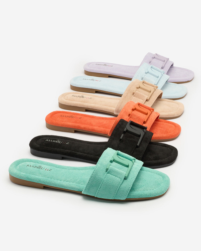 Royalfashion Фиолетовые женские шлепанцы с пряжкой Rydr