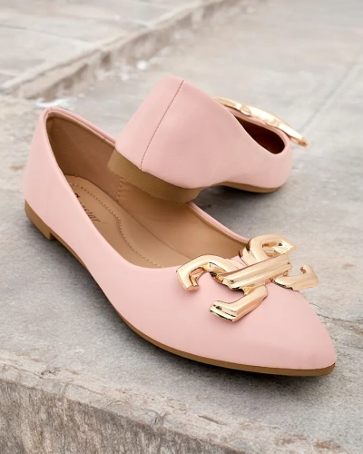 Роялфэшн Черные женские балетки с декоративным носком Фиггда