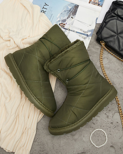 Dark green women's shoes a'la snow boots Amirfu- Footwear