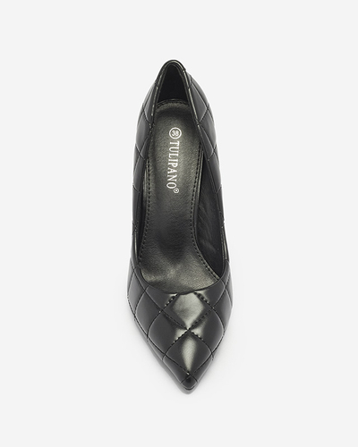 Women's quilted pumps in black color Duclisa- Footwear