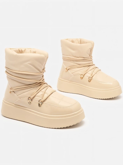 Royalfashion Женские сапоги-скороходы бежевого цвета Dabenda