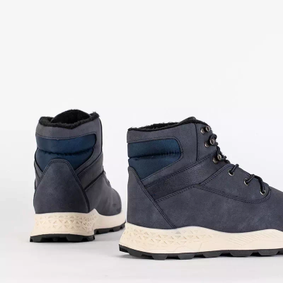 OUTLET Navy blue men's insulated boots Nuok - Footwear
