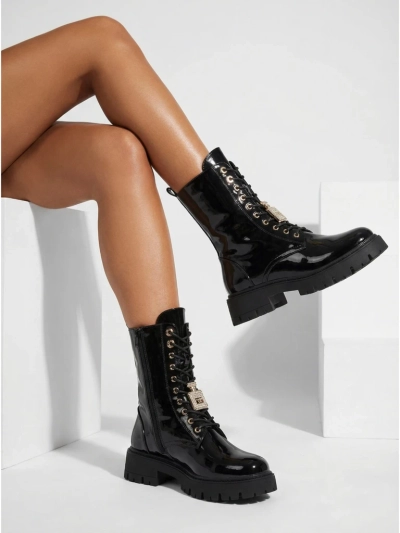 Luna Black Leather Elegant Women's Ankle Boots for Autumn
