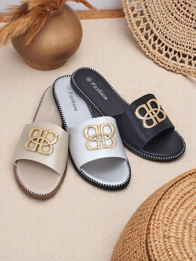 Royalfashion Women's Flat Sole Flip Flops Aura Gold
