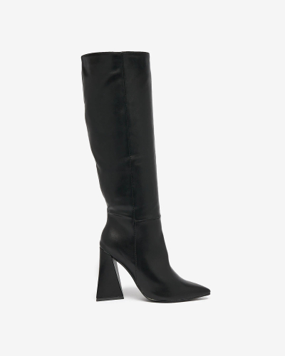 Royalfashion Black women's triple heeled boots Lebrabi