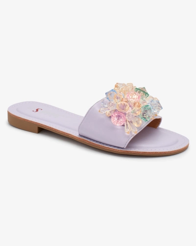 Royalfashion Lillad värviliste kristallidega naiste flip-flops Bling Breeze