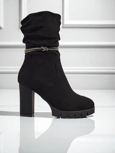Women's Eco Suede Heeled Ankle Boots RuneFlicker
