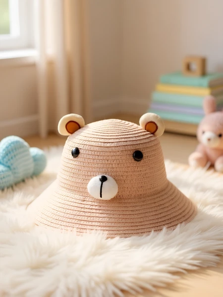 Royalfashion Children's Straw Hat Bear
