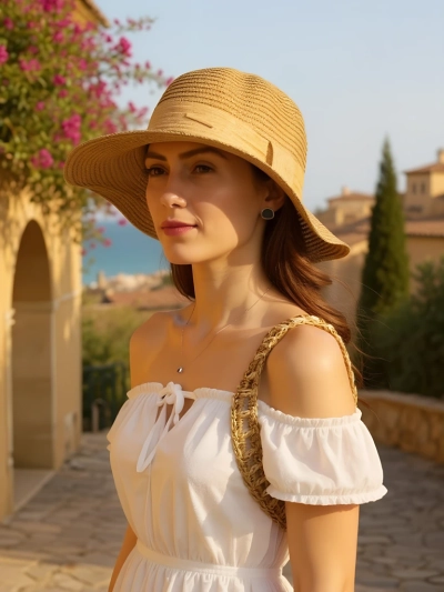 Royalfashion Women's Straw Hat Ribbon Whisper