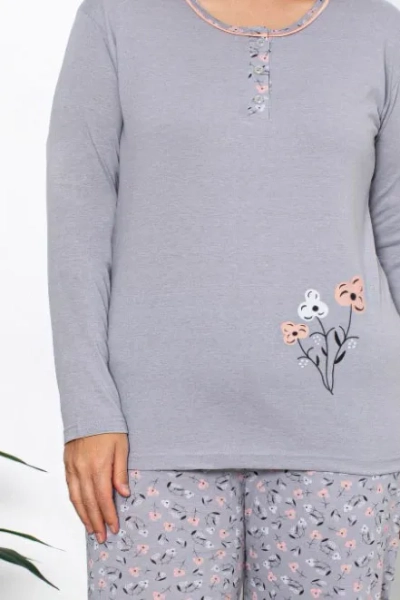 Royalfashion Puuvillane naiste 2-osaline lilleline pidžaama PLUS SIZE