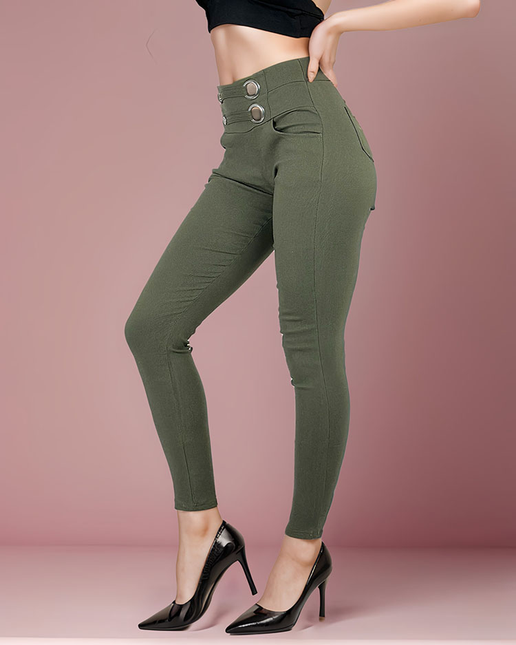 Royalfashion Женские брюки-теггинсы с высокой талией