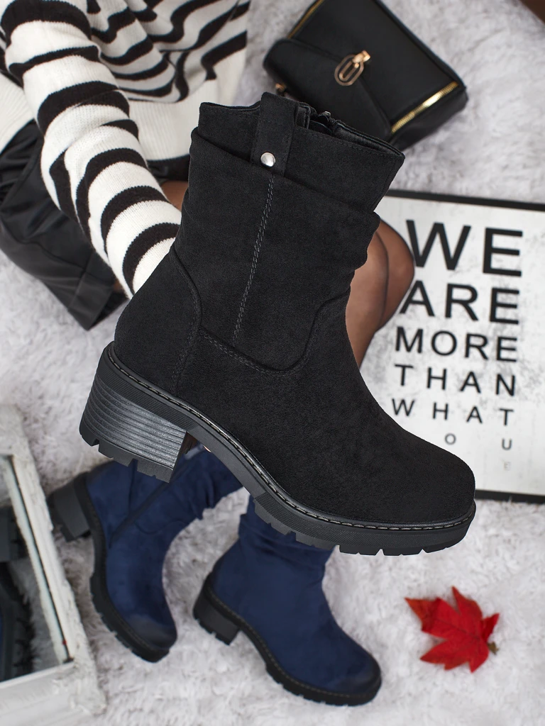 Women's high eco suede ankle boots Carmine