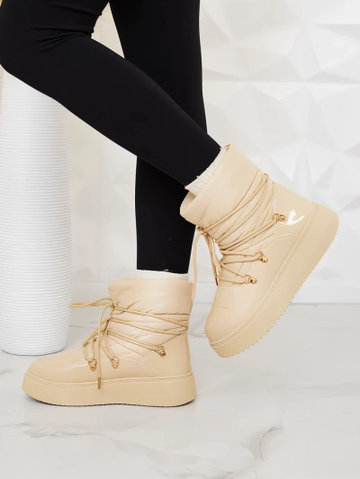 Royalfashion Women's slip-on snow boots in beige Dabenda