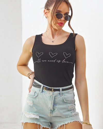 Royalfashion Women's cotton camisole top with hearts