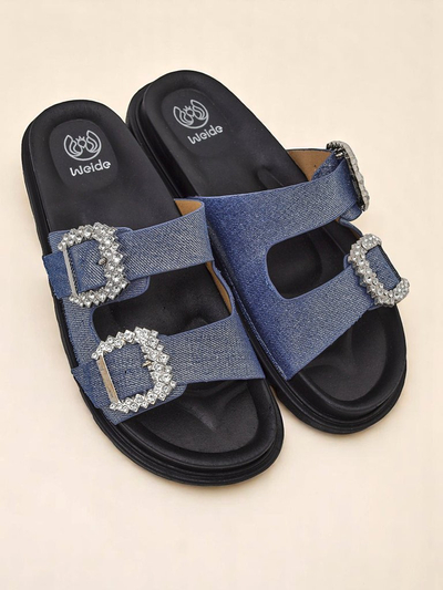 Royalfashion women’s slides with buckles Mrs Aurora