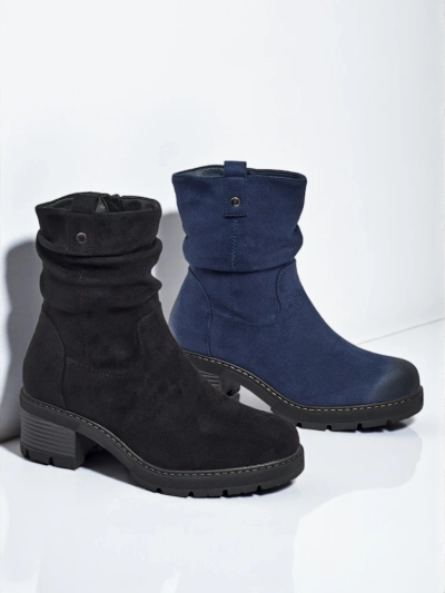 Women's high eco suede ankle boots Carmine