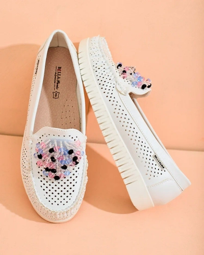 Royalfashion Women's beaded openwork moccasins Namis