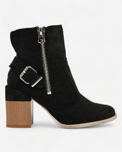 Royalfashion Black eco-suede women's high stiletto boots Acimra