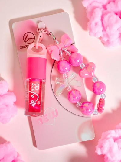 Lip gloss for children with bracelet Raspberry
